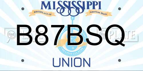 B87BSQ Mississippi License Plate