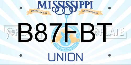 B87FBT Mississippi License Plate