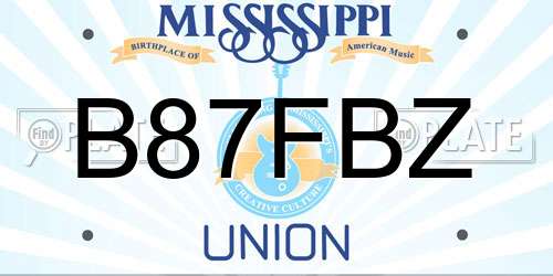 B87FBZ Mississippi License Plate