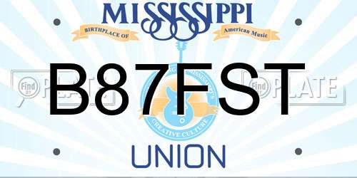 B87FST Mississippi License Plate