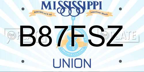 B87FSZ Mississippi License Plate
