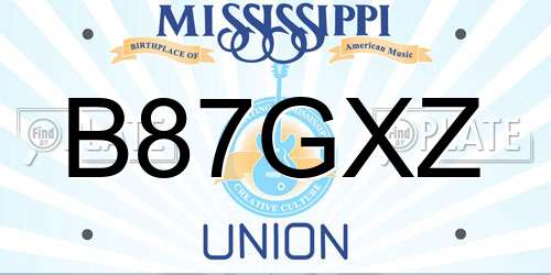 B87GXZ Mississippi License Plate