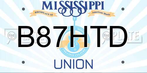 B87HTD Mississippi License Plate