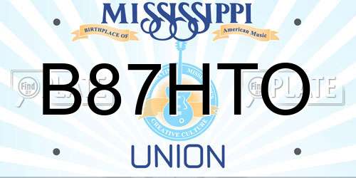 B87HTO Mississippi License Plate