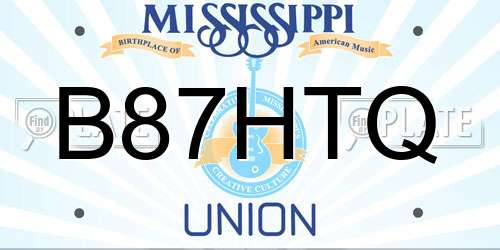 B87HTQ Mississippi License Plate