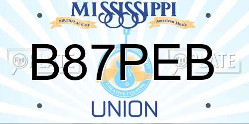B87PEB Mississippi License Plate