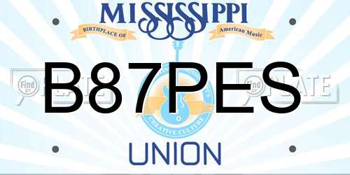 B87PES Mississippi License Plate