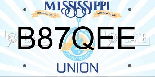 B87QEE Mississippi License Plate