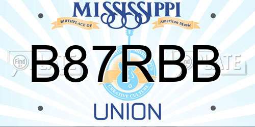 B87RBB Mississippi License Plate