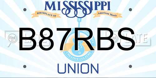 B87RBS Mississippi License Plate