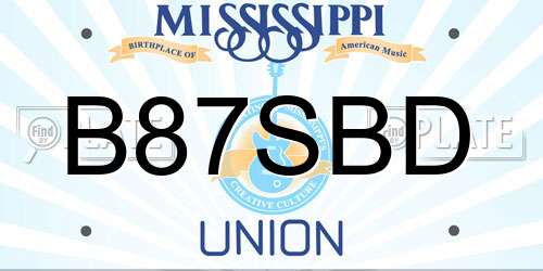 B87SBD Mississippi License Plate