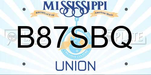 B87SBQ Mississippi License Plate