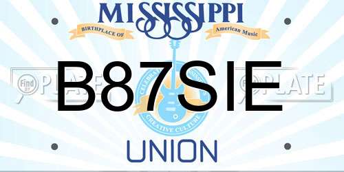 B87SIE Mississippi License Plate