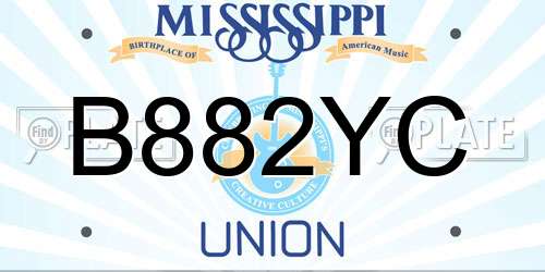 B882YC Mississippi License Plate