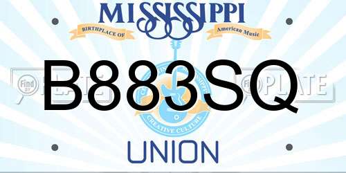 B883SQ Mississippi License Plate