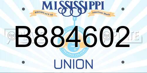 B884602 Mississippi License Plate