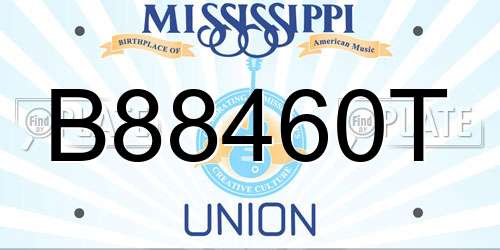 B88460T Mississippi License Plate