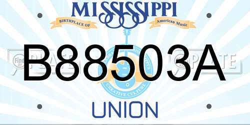 B88503A Mississippi License Plate
