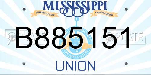 B885151 Mississippi License Plate