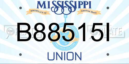 B88515I Mississippi License Plate