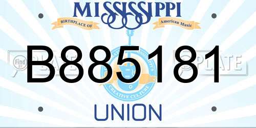 B885181 Mississippi License Plate