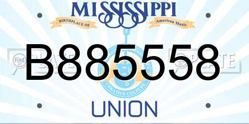 B885558 Mississippi License Plate
