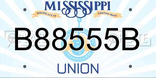 B88555B Mississippi License Plate