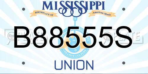 B88555S Mississippi License Plate