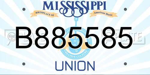 B885585 Mississippi License Plate