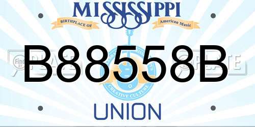B88558B Mississippi License Plate