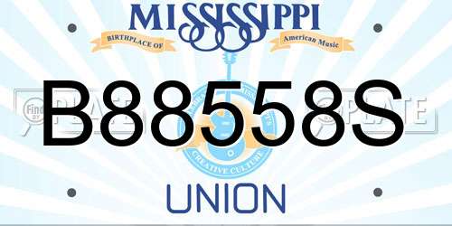 B88558S Mississippi License Plate