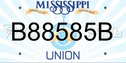 B88585B Mississippi License Plate