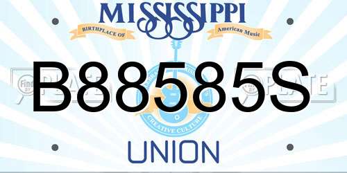 B88585S Mississippi License Plate