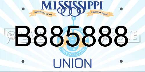 B885888 Mississippi License Plate