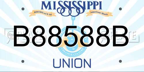 B88588B Mississippi License Plate