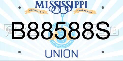 B88588S Mississippi License Plate