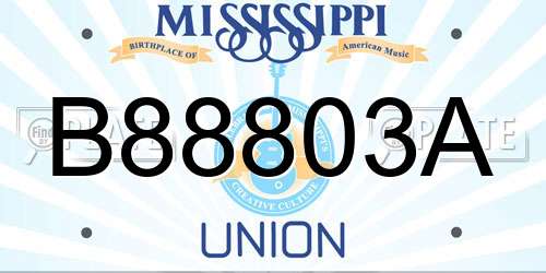 B88803A Mississippi License Plate