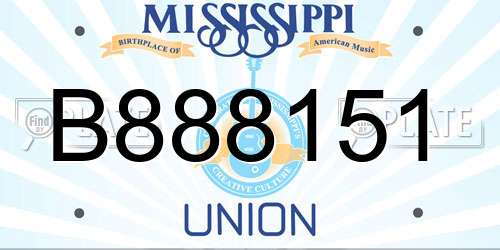 B888151 Mississippi License Plate