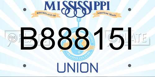 B88815I Mississippi License Plate