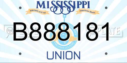 B888181 Mississippi License Plate