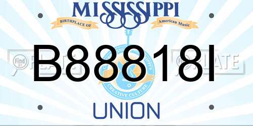 B88818I Mississippi License Plate