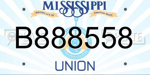 B888558 Mississippi License Plate
