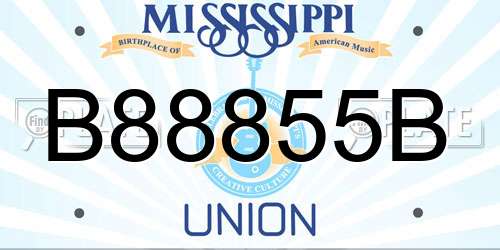 B88855B Mississippi License Plate