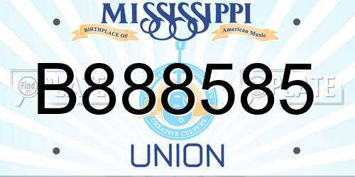 B888585 Mississippi License Plate