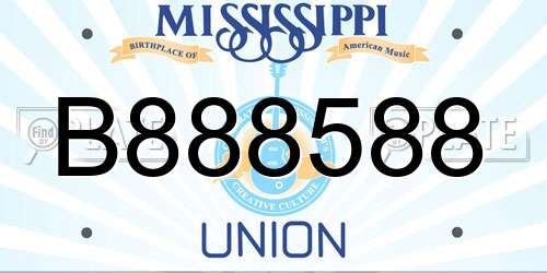 B888588 Mississippi License Plate