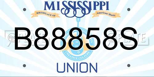 B88858S Mississippi License Plate