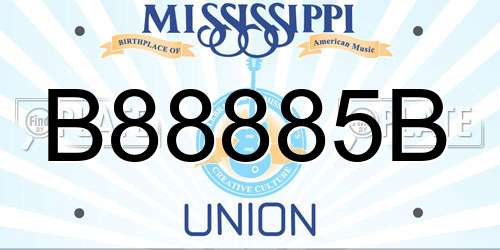 B88885B Mississippi License Plate