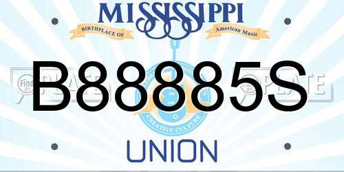B88885S Mississippi License Plate