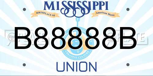 B88888B Mississippi License Plate