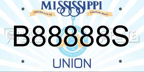B88888S Mississippi License Plate